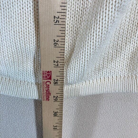 Vtg Y2K 2004 Harley Davidson‎ Women 2X Chunky Knit Ivory Spell Out Back Full Zip - Picture 8 of 15